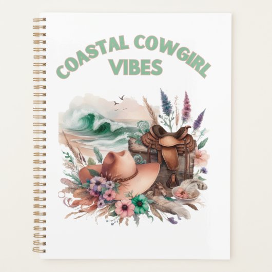 Coastal cowgirl vibes, floral feminine planner (Voorkant)