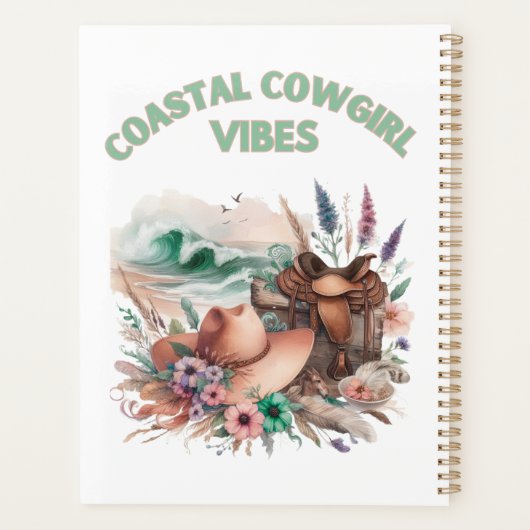 Coastal cowgirl vibes, floral feminine planner (Achterkant)