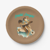 Coastal Cowgirl Western 7 inch Party Papieren Bordje (Voorkant)