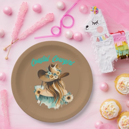 Coastal Cowgirl Western 9" Party Papieren Bordje (Feest)