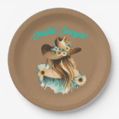 Coastal Cowgirl Western 9" Party Papieren Bordje (Voorkant)