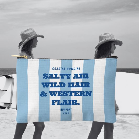 Coastal Cowgirl Western Flair Blue Cabana Stripe Etui