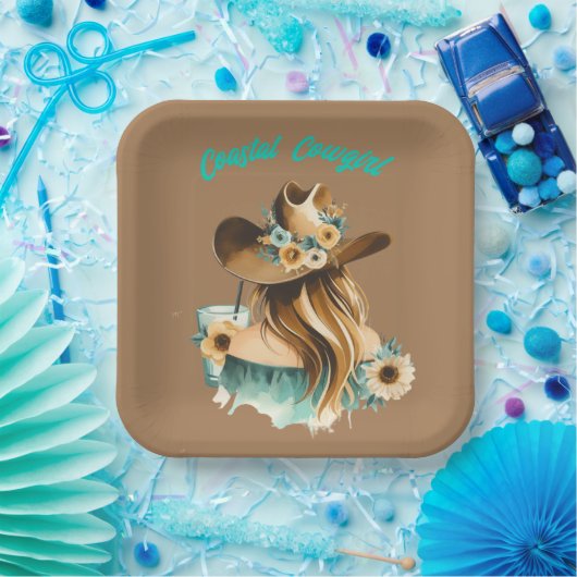 Coastal Cowgirl Western Party Papieren Bordje (Feest)