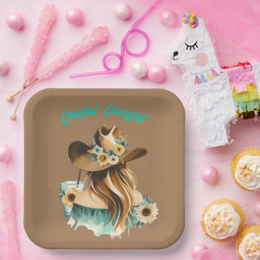 Coastal Cowgirl Western Party Papieren Bordje (Feest)