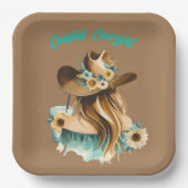 Coastal Cowgirl Western Party Papieren Bordje (Voorkant)