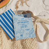 Coastal Cowgirl Whimsical Verjaardag Kaart