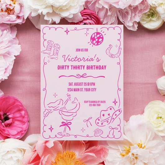 Coastal Cowgirl Whimsical Verjaardag Kaart