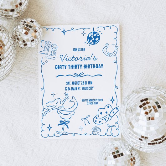 Coastal Cowgirl Whimsical Verjaardag Kaart