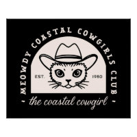 Coastal cowgirl Wild West grappige kat zwart