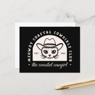 Coastal cowgirls club squad zwarte esthetische kat briefkaart
