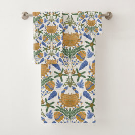 Coastal Crab & Shell handdoekset Bad Handdoek