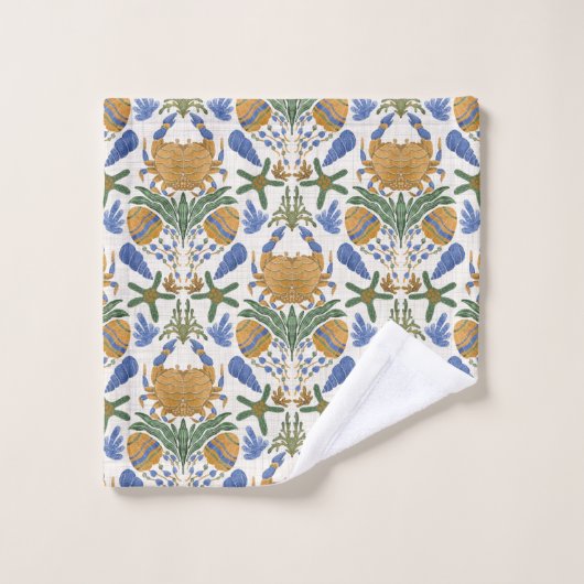 Coastal Crab & Shell handdoekset Bad Handdoek (Wasdoekje)