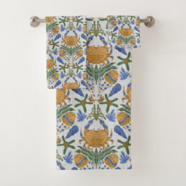 Coastal Crab & Shell handdoekset Bad Handdoek