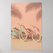 Coastal Cruiser Bikes Poster – Pastel Beach (Voorkant)