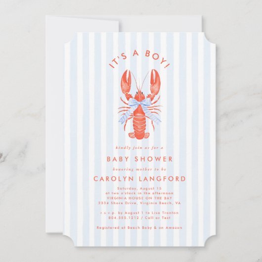 Coastal Cutie Baby shower Uitnodiging (Voorkant)