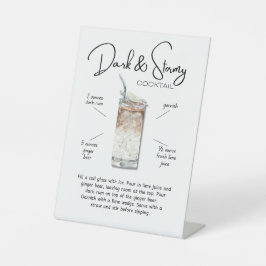 Coastal Dark & Stormy Cocktail Drink Reclamebord Met Voetstuk