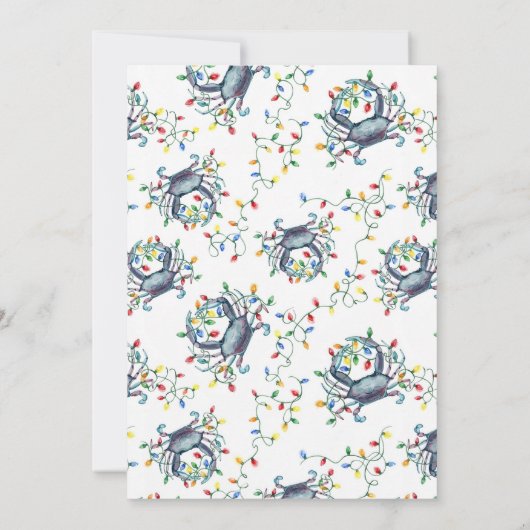 Coastal “Deck the Claws” Blue Crab Christmas Party Kaart (Achterkant)