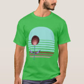 Coastal Decor Inspired Retro Bauhaus Botanicals 3 T-shirt (Voorkant)