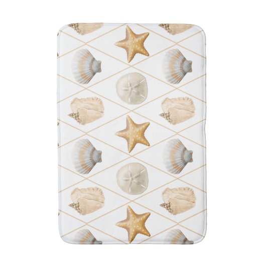 Coastal Decor Seashell Patroon Badmat (Voorkant Verticaal)