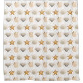 Coastal Decor Seashell Patroon Douchegordijn (Voorkant)