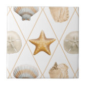 Coastal Decor Seashell Patroon Tegeltje (Voorkant)
