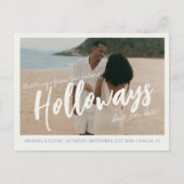 Coastal Destination Wedding Photo Save the Date  Aankondigingskaart (Voorkant)