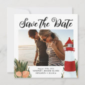 Coastal Destination Weduwto Black Save The Date (Voorkant)