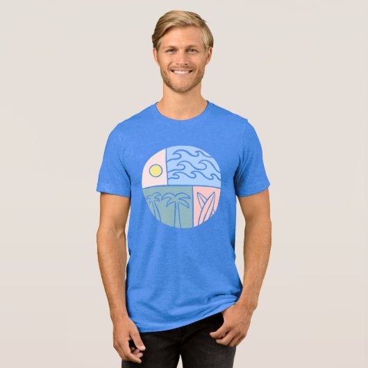 Coastal Dreamscape Graphic T-shirt - Zon, Surf & P (Voorkant volledig)