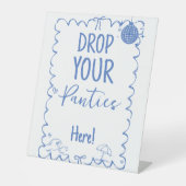 Coastal Drop Your Panties Bachelorette spel teken Reclamebord Met Voetstuk (Voorkant)