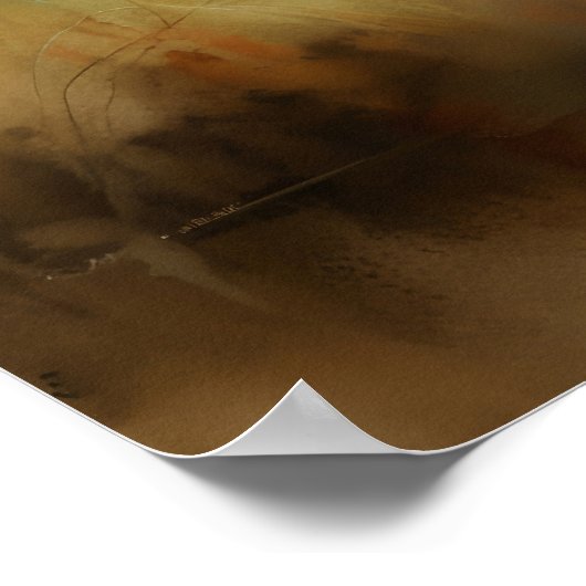 Coastal Elegance: Seashore Crane Waterverf Print (Hoek)