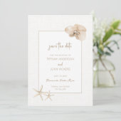 Coastal Elegance Seaside Wedding Save the Date (Staand voorkant)