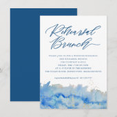 Coastal Elegance Wedding Rehearsal Brunch Kaart (Voorkant / Achterkant)