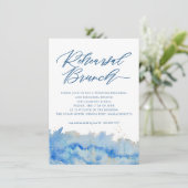 Coastal Elegance Wedding Rehearsal Brunch Kaart (Staand voorkant)