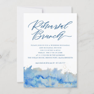 Coastal Elegance Wedding Rehearsal Brunch Kaart