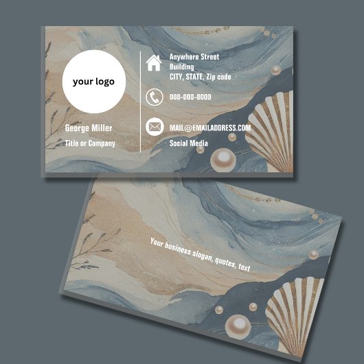 Coastal elegante Minimalist Professional logo Visitekaartje