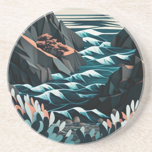 Coastal Energy Zandsteen Onderzetter (Voorkant)