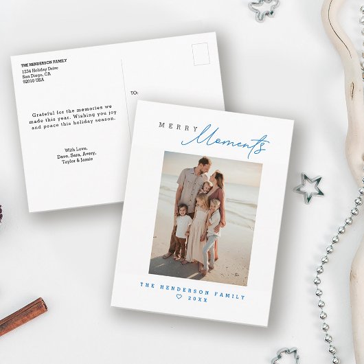 Coastal Family Beach vacation Custom Holiday Photo Feestdagenkaart