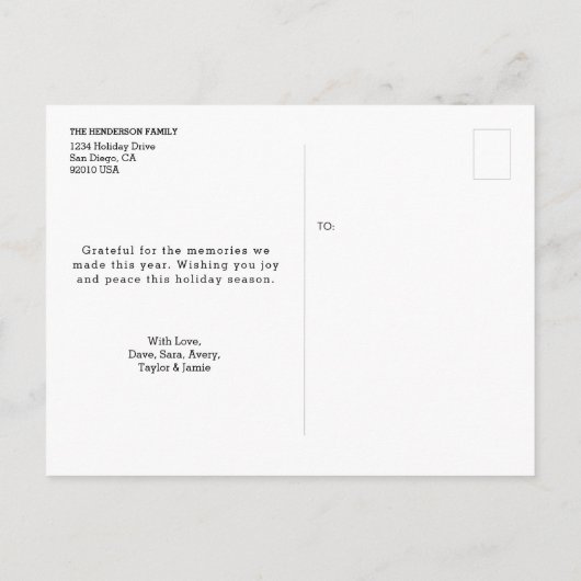 Coastal Family Beach vacation Custom Holiday Photo Feestdagenkaart (Achterkant)