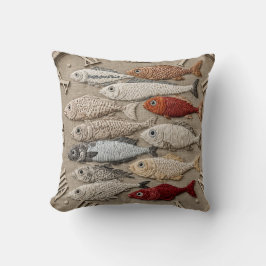 Coastal Fish  Nautical Beach House Rustic Fishing  Kussen
