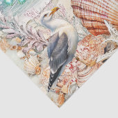 Coastal Floral Seagulls & Seashells Decoupage  Tissuepapier (Detail)