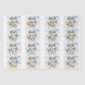 Coastal Floral Seashells in a Jar Decoupage  Tissuepapier (Voorkant)