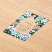 Coastal Fog/Seafoam Tint & Driftwood Beige Wedding Acryl Uitnodigingen (Laagn)