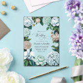 Coastal Fog/Seafoam Tint & Driftwood Beige Wedding Acryl Uitnodigingen (Insitu (Huwelijk))