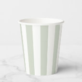 Coastal Green Cabana Stripes Birthday Papieren Bekers (Achterkant)
