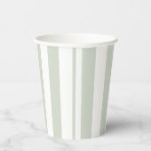 Coastal Green Cabana Stripes Birthday Papieren Bekers (Rechts)
