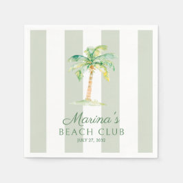 Coastal Green Cabana Stripes Palm Beach Club Servet