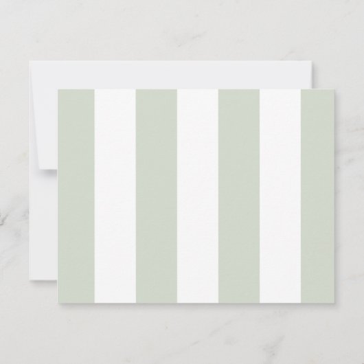 Coastal Green Cabana Stripes Palm Tree Thank You Notitiekaartje (Achterkant)