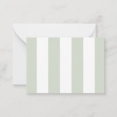 Coastal Green Cabana Stripes Palm Tree Thank You Notitiekaartje (Achterkant)
