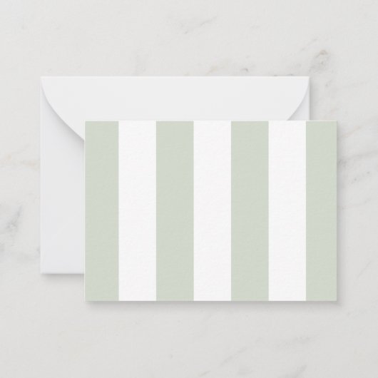 Coastal Green Cabana Stripes Palm Tree Thank You Notitiekaartje (Achterkant)