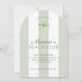 Coastal Green Stripes Palm Beach Verjaardagsboog Kaart (Voorkant)